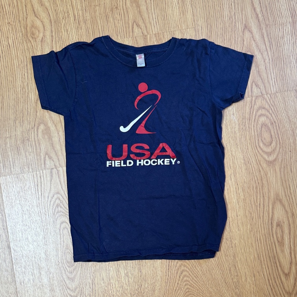 Anvil Kids Navy USA Field Hockey Tee